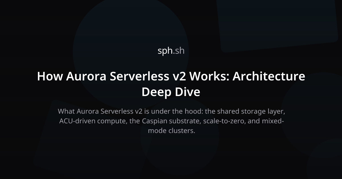 How Aurora Serverless v2 Works: Architecture Deep Dive | sph.sh