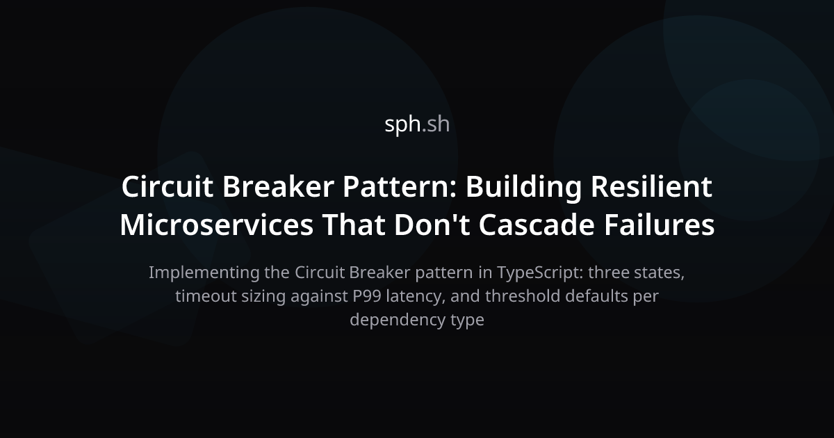 Circuit Breaker Pattern for Resilient Microservices | sph.sh