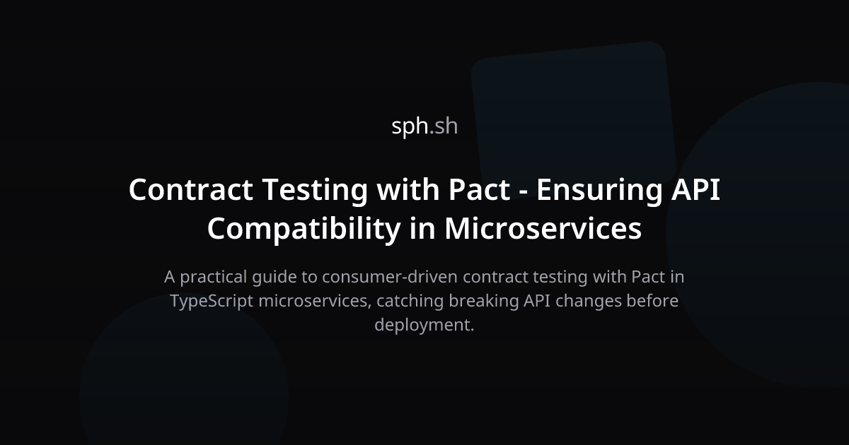 Contract Testing with Pact for Microservice APIs | sph.sh