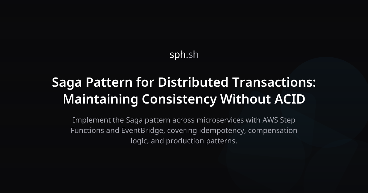 Saga Pattern for Distributed Transactions in Microservices | sph.sh